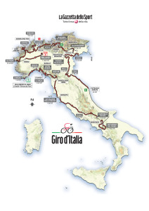 Il percorso del Giro d'Italia 2015: come tradizione ignorato il Meridione da parte degli organizzatori...