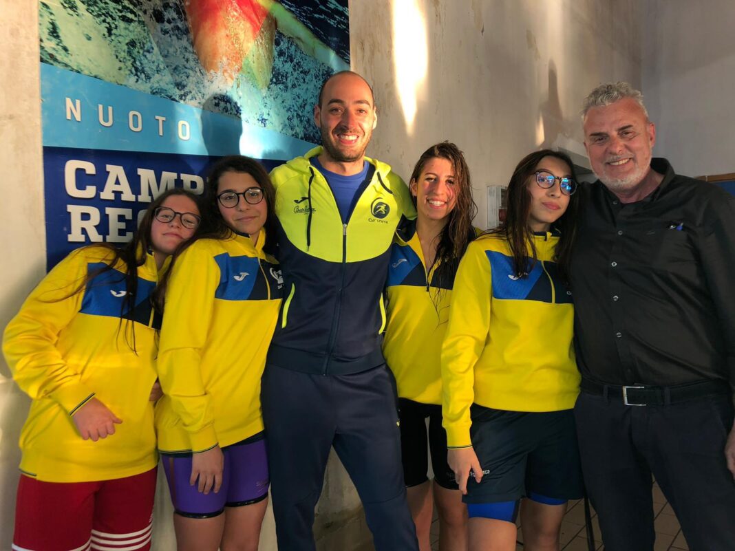 I nuotatori del CUS Unime che ha partecipato ai campionati Regionali Assoluti