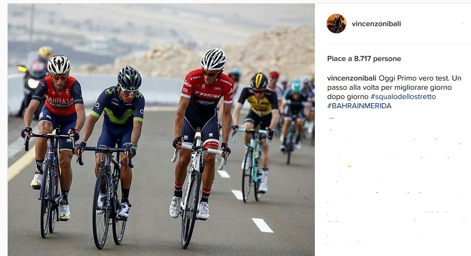 nibali post su instagram