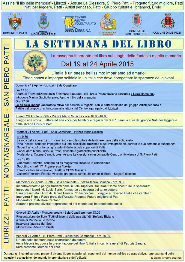 Il programma della Settimana del Libro