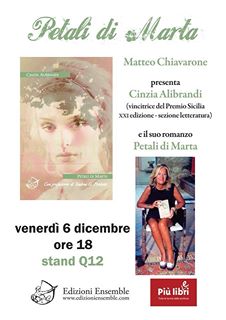 Libri – Prosegue il tour di “Petali di Marta”: la scrittrice messinese Cinzia Alibrandi a Roma il 6 e 7 dicembre